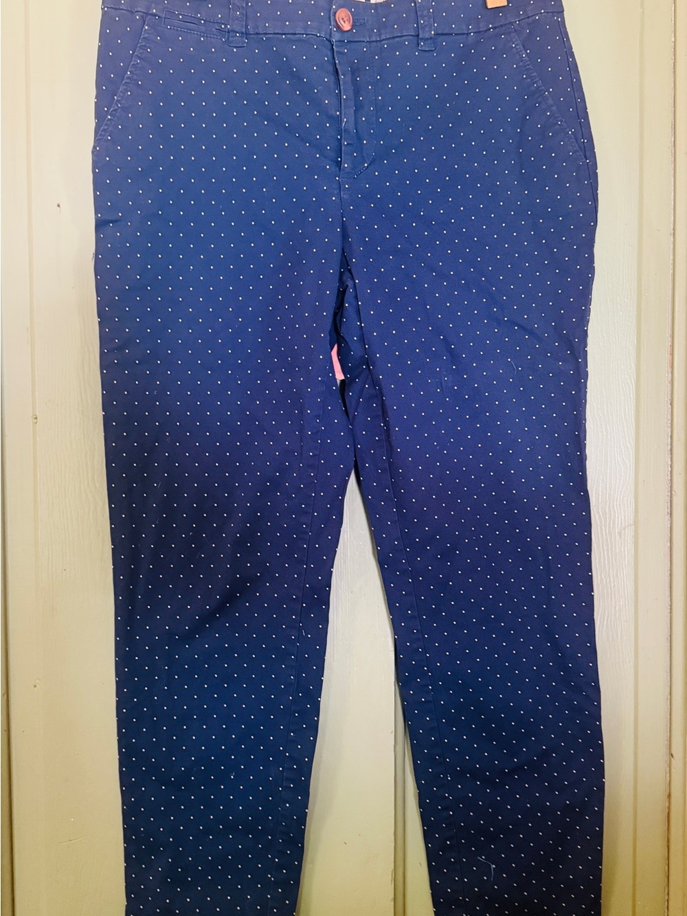 Maison Jules Navy and White Polka Dot Pants